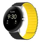 For Google Pixel Watch Two-section Magnetic Silicone Watch Band(Black Yellow) - 1