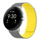 For Google Pixel Watch Two-section Magnetic Silicone Watch Band(Grey Yellow) - 1