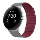 For Google Pixel Watch Two-section Magnetic Silicone Watch Band(Grey Wine Red) - 1