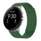 For Google Pixel Watch Two-section Magnetic Silicone Watch Band(Army Green) - 1