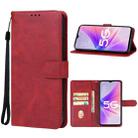 For OPPO A56s Leather Phone Case(Red) - 1