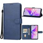 For OPPO A56s Leather Phone Case(Blue) - 1