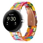 For Google Pixel Watch Three-beads Resin Watch Band(Rainbow) - 1