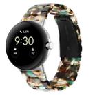 For Google Pixel Watch Three-beads Resin Watch Band(Blue Flower) - 1