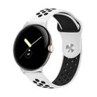 For Google Pixel Watch Two-color Reverse Buckle Silicone Watch Band(White Black) - 1