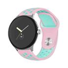 For Google Pixel Watch Two-color Reverse Buckle Silicone Watch Band(Pink Green) - 1