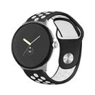 For Google Pixel Watch Two-color Reverse Buckle Silicone Watch Band(Black White) - 1