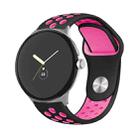 For Google Pixel Watch Two-color Reverse Buckle Silicone Watch Band(Black Pink) - 1