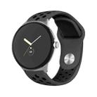 For Google Pixel Watch Two-color Reverse Buckle Silicone Watch Band(Black Black) - 1