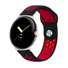 For Google Pixel Watch Two-color Reverse Buckle Silicone Watch Band(Black Red) - 1