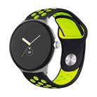 For Google Pixel Watch Two-color Reverse Buckle Silicone Watch Band(Black Yellow) - 1