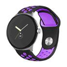 For Google Pixel Watch Two-color Reverse Buckle Silicone Watch Band(Black Purple) - 1