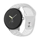 For Google Pixel Watch Two-color Reverse Buckle Silicone Watch Band(Grey White) - 1