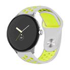 For Google Pixel Watch Two-color Reverse Buckle Silicone Watch Band(Grey Yellow) - 1