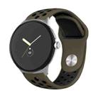 For Google Pixel Watch Two-color Reverse Buckle Silicone Watch Band(Khaki Black) - 1