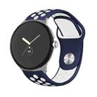 For Google Pixel Watch Two-color Reverse Buckle Silicone Watch Band(Blue White) - 1