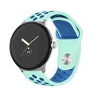 For Google Pixel Watch Two-color Reverse Buckle Silicone Watch Band(Green Blue) - 1