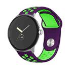 For Google Pixel Watch Two-color Reverse Buckle Silicone Watch Band(Purple Green) - 1