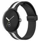 For Google Pixel Watch Two-color Folding Buckle Silicone Watch Band(Black White) - 1