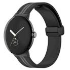 For Google Pixel Watch Two-color Folding Buckle Silicone Watch Band(Black Grey) - 1