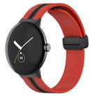 For Google Pixel Watch Two-color Folding Buckle Silicone Watch Band(Red Black) - 1