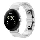 For Google Pixel Watch One Bead Butterfly Buckle Metal Watch Band(Silver) - 1