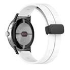 For Google Pixel Watch Solid-color Folding Buckle Silicone Watch Band(Black White) - 1