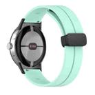 For Google Pixel Watch Solid-color Folding Buckle Silicone Watch Band(Black Mint Green) - 1