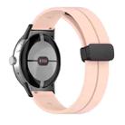 For Google Pixel Watch Solid-color Folding Buckle Silicone Watch Band(Black Pink) - 1