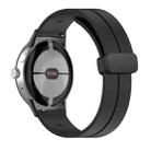 For Google Pixel Watch Solid-color Folding Buckle Silicone Watch Band(Black Black) - 1