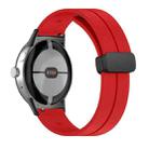 For Google Pixel Watch Solid-color Folding Buckle Silicone Watch Band(Black Red) - 1