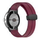 For Google Pixel Watch Solid-color Folding Buckle Silicone Watch Band(Black Wine Red) - 1