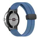 For Google Pixel Watch Solid-color Folding Buckle Silicone Watch Band(Black Blue) - 1