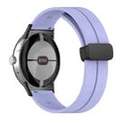 For Google Pixel Watch Solid-color Folding Buckle Silicone Watch Band(Black Light Purple) - 1