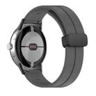 For Google Pixel Watch Solid-color Folding Buckle Silicone Watch Band(Black Dark Grey) - 1
