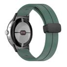 For Google Pixel Watch Solid-color Folding Buckle Silicone Watch Band(Black Pine Green) - 1