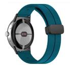 For Google Pixel Watch Solid-color Folding Buckle Silicone Watch Band(Black Rock Blue) - 1