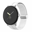 For Google Pixel Watch Solid-color Folding Buckle Silicone Watch Band(Silver White) - 1