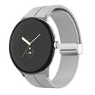 For Google Pixel Watch Solid-color Folding Buckle Silicone Watch Band(Silver Grey) - 1