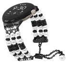 For Google Pixel Watch Pearl Half Bracelet Watch Band(Black) - 1
