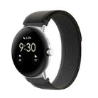 For Google Pixel Watch Loop Silver Connector Nylon Watch Band(Black Grey) - 1