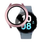 For Samsung Galaxy Watch5 / Watch4  44mm PC + Tempered Glass Film Waterproof Watch Case(Original Pink) - 1