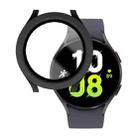 For Samsung Galaxy Watch5 / Watch4  44mm PC + Tempered Glass Film Waterproof Watch Case(Frosted Black) - 1