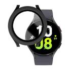 For Samsung Galaxy Watch5 / Watch4  40mm PC + Tempered Glass Film Waterproof Watch Case(Frosted Black) - 1