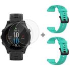 For Garmin Forerunner 945 2pcs Silicone Watch Band with 2pcs Tempered Glass Film(Teal) - 1