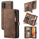 For Galaxy A71 CaseMe Detachable Multifunctional Horizontal Flip Leather Case, with Card Slot & Holder & Zipper Wallet & Photo Frame(Brown) - 1
