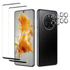 For Huawei Mate 50 2pcs 3D Edge Glue Tempered Glass Full Film with 2pcs Lens Film Set - 1