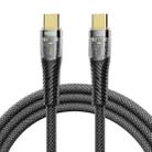 ROCK Z21 100W USB-C/Type-C to USB-C/Type-C Transparent Fast Charging Data Cable, Length: 1.2m(Black) - 1