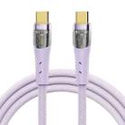 ROCK Z21 100W USB-C/Type-C to USB-C/Type-C Transparent Fast Charging Data Cable, Length: 1.2m(Purple) - 1