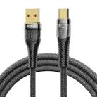 ROCK Z21 6A USB to USB-C/Type-C Transparent Fast Charging Data Cable, Length: 1.2m(Black) - 1